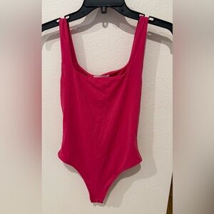 Aritzia Hot Pink Tank Bodysuit